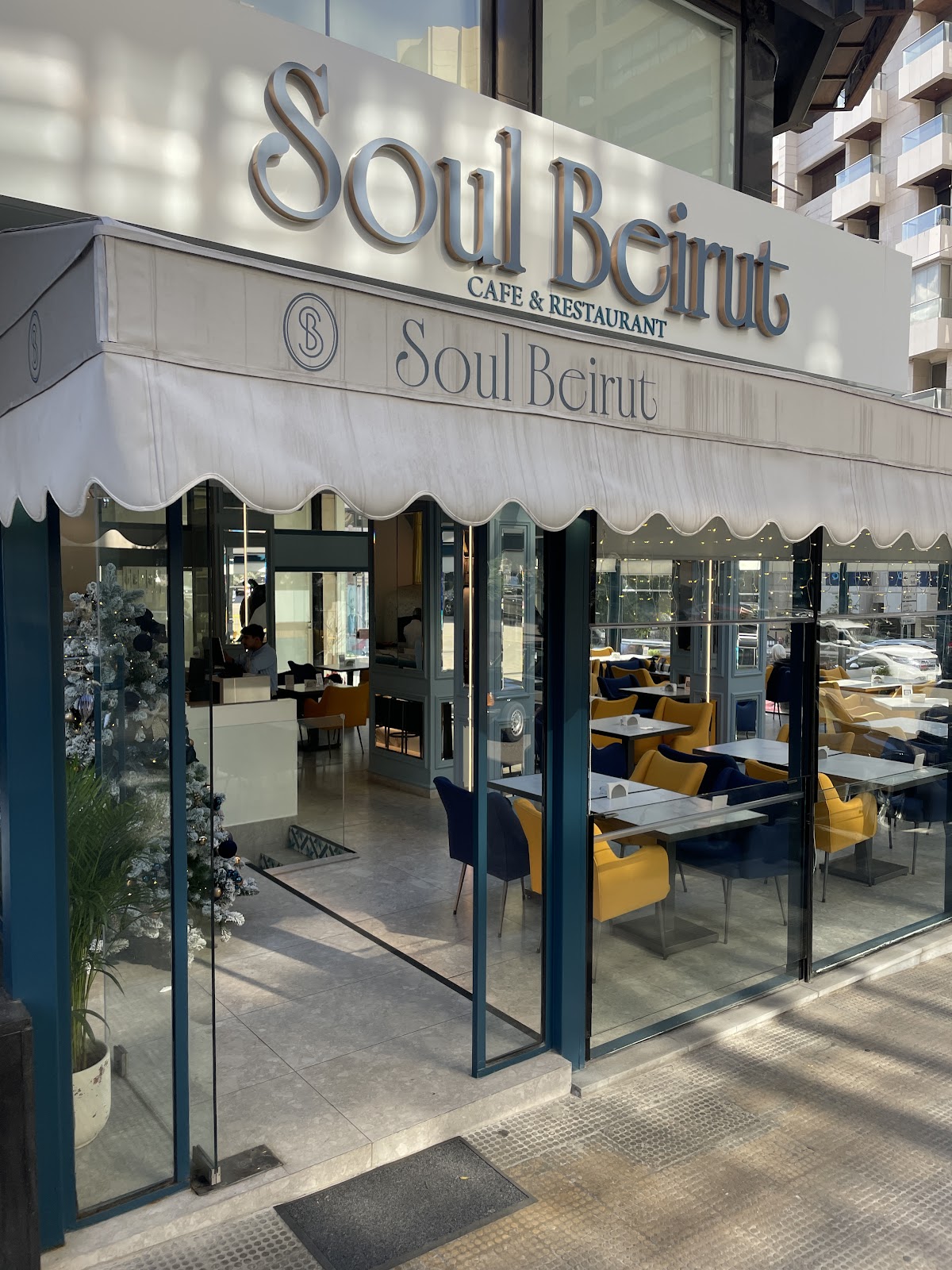 The Soul Beirut storefront with its white awning and glass front