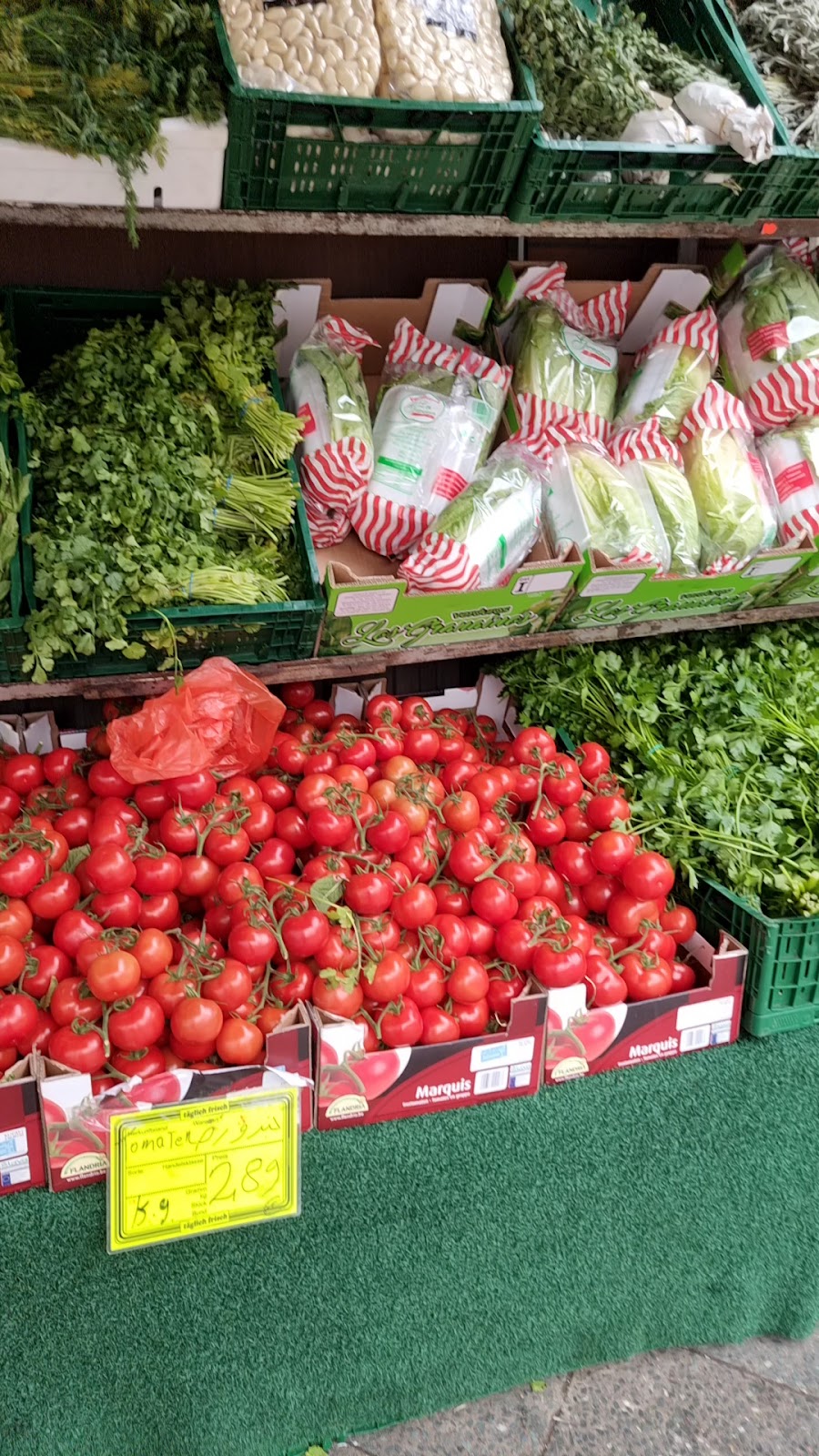 Frisches Gemüse mit Preisschild