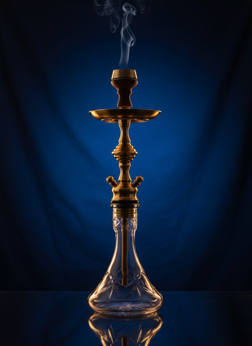Messing-Shisha vor Lapisblau — im Stil von Ishtar