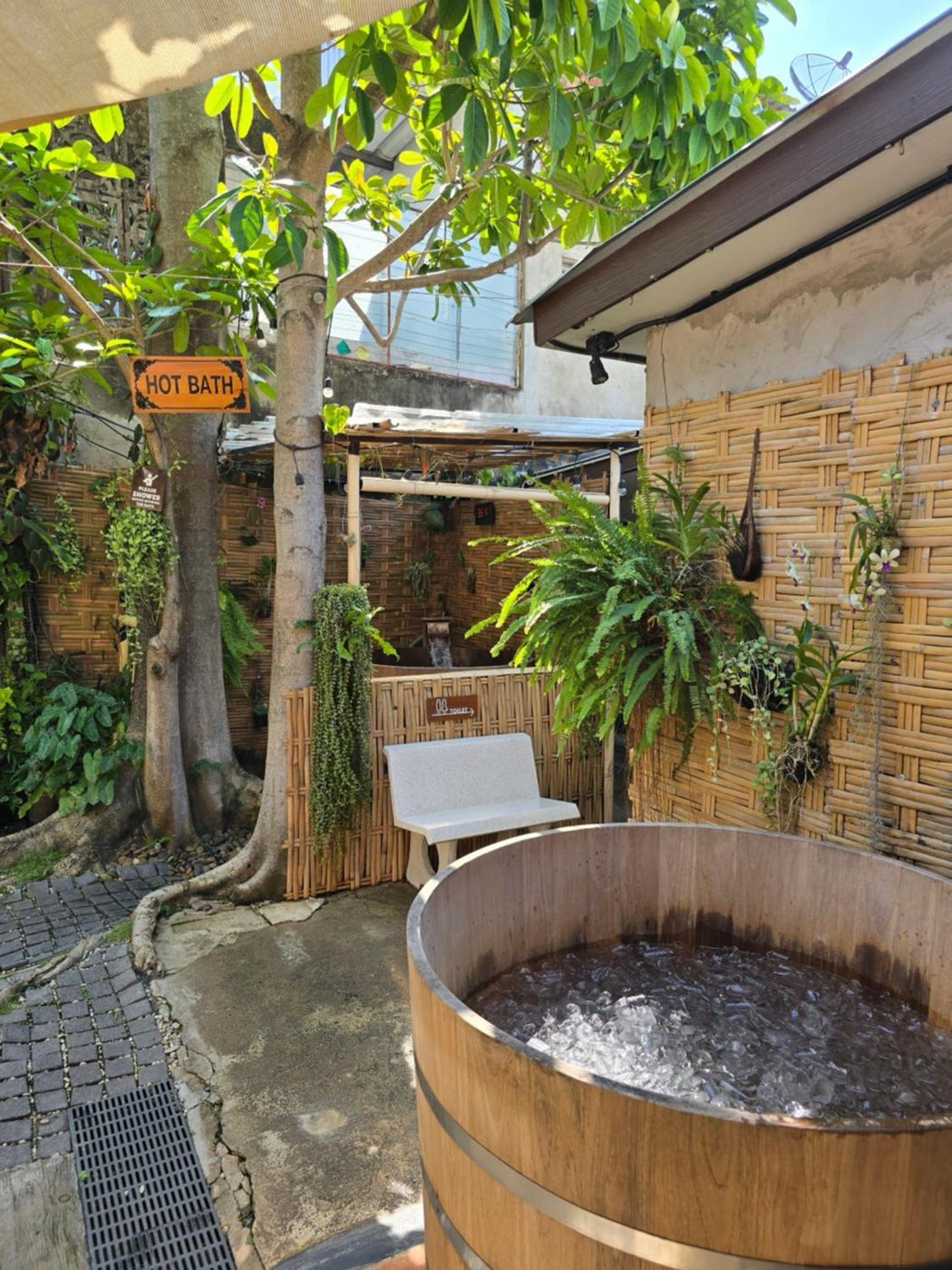 The hot bath garden at The Old City Rooms