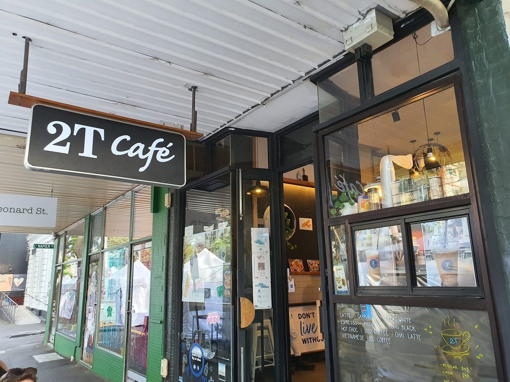The 2T Cafe shopfront to look for on Gertrude St